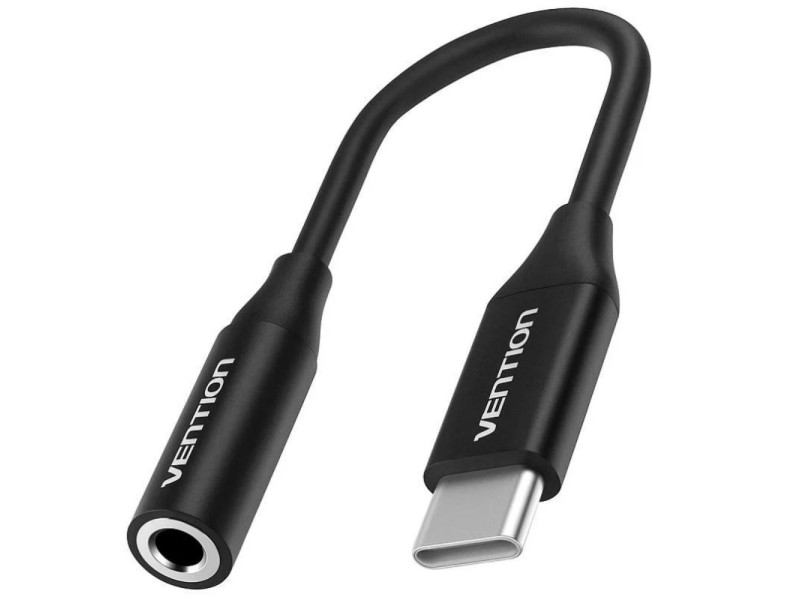 VENTION USB-C Male to 3.5MM Earphone Jack with DAC Adapter 0.1M Black (BIHBA) (VENBIHBA)