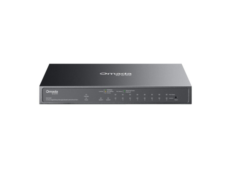 TP-Link Omada 10-Port Gigabit Easy Managed Switch with 8-Port PoE+ (63W POE Budget) (ES210GP) (TPES210GP)