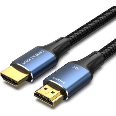 VENTION Cotton Braided 8K HDMI Male to Male Cable 3M Blue Aluminum Alloy Type (ALGLI) (VENALGLI)