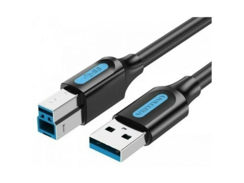 VENTION USB 3.0 A Male to B Male Cable 1M Black PVC Type (COOBF) (VENCOOBF)