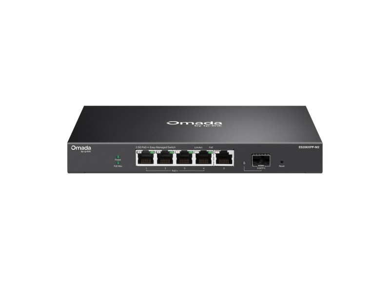 TP-Link Omada 5-Port 2.5G BASE-T and 1-Port 10GE SFP+ Easy Managed Switch with 4-Port PoE++ (ES206XPP-M2) (TPES206XPP-M2)