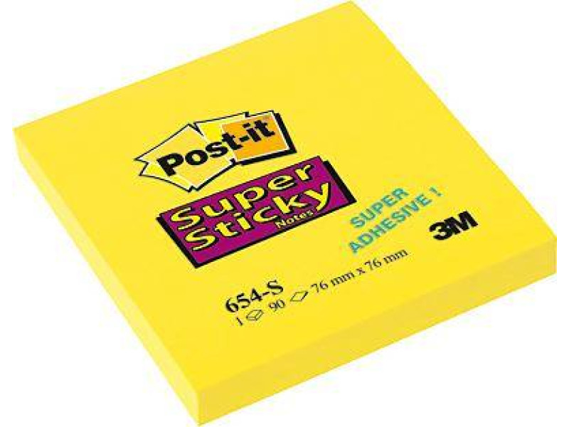 Αυτοκόλλητα Χαρτάκια 3M Post-it 76 x 76 mm (90 Φύλλα) (654-S) (MMM654-S)