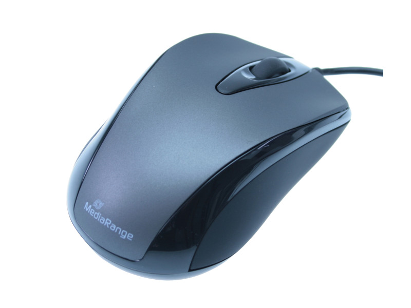 MediaRange Optical Mouse (Black/Grey, Wired) (MROS201)