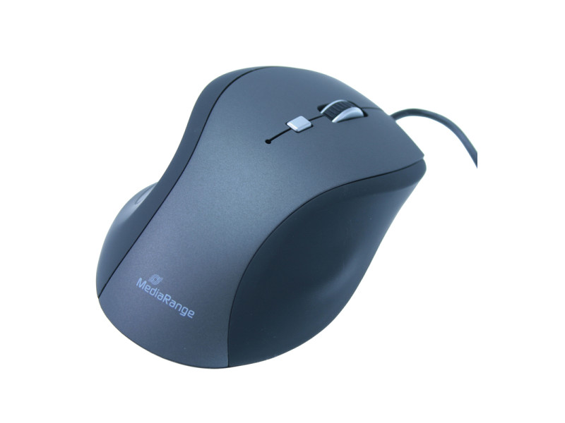 MediaRange Optical Mouse (Black/Grey, Wired) (MROS202)