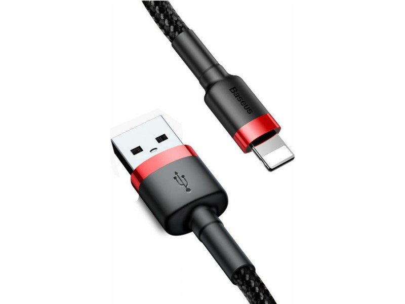 Baseus Cafule Braided USB to Lightning Cable Black/Red 2m (CALKLF-C19) (BASCALKLF-C19)