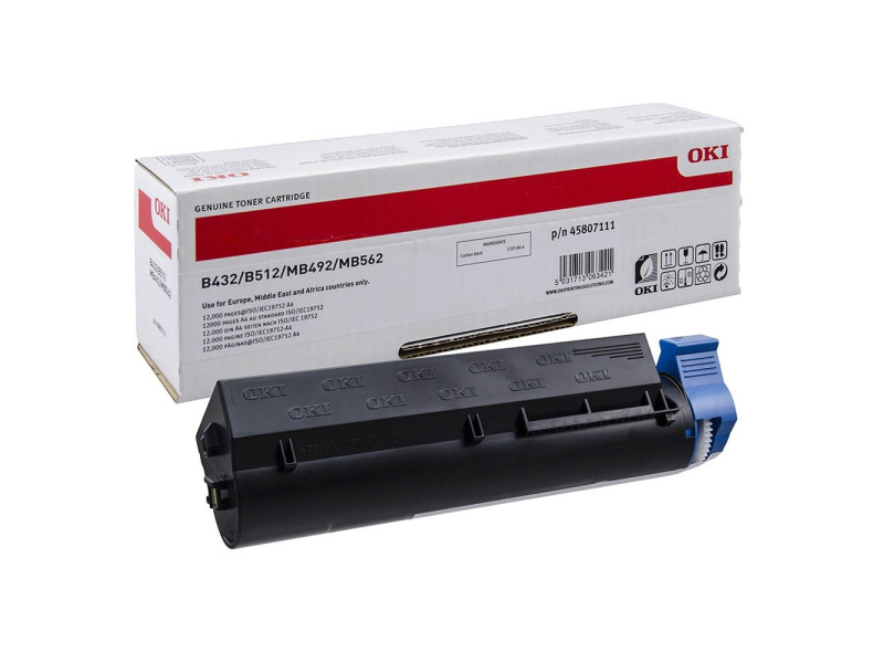 OKI B432/B512/MB492/MB562 TONER BLACK EHC 12k (45807111) (OKI-B432-B)