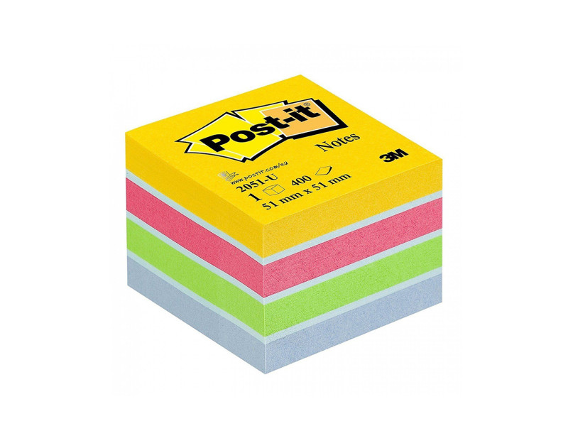 Αυτοκόλλητα Χαρτάκια 3M Post-it 51 x 51 mm Ultra Αποχρώσεις (400 Φύλλα) (2051U) (MMM2051U)