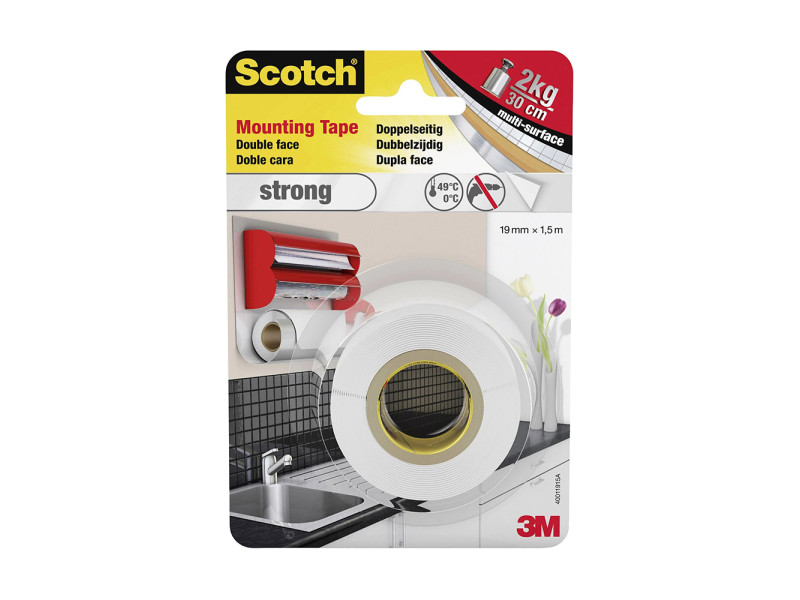 Ταινία Διπλής Όψεως 3Μ Σπογγώδης Γενικής Χρήσης 19mm. x 1.5m. 7kgr (4496G1915P) (MMM4496G1915P)