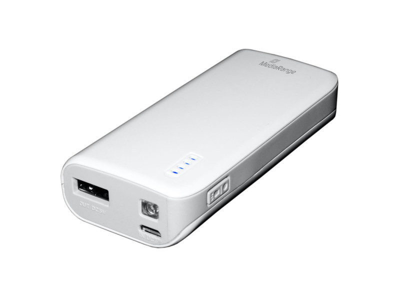 MediaRange Mobile Power Bank 5.200mAh with Built-in torch (MR751)