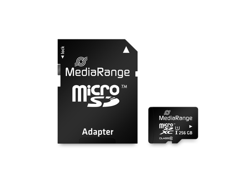 MediaRange microSDXC memory card, UHS-1 | Class 10, with SD adapter, 256GB (MR946)