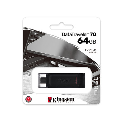 Kingston DataTraveler 70 64GB USB-C Flash Drive (DT70/64GB) (KINDT70/64GB) Kingston DataTraveler 70 64GB USB-C Flash Drive (DT70/64GB) (KINDT70/64GB)