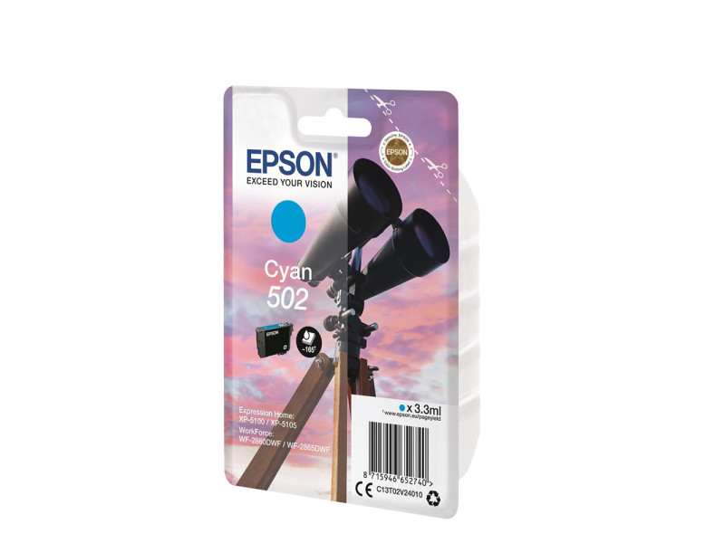 Epson Μελάνι Inkjet 502 Cyan (C13T02V24010) (EPST02V240)
