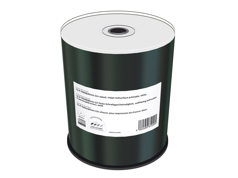 MediaRange CD-R 80' 700MB 52x Inkjet Fullsurface Printable Cake x 100 (MR203)