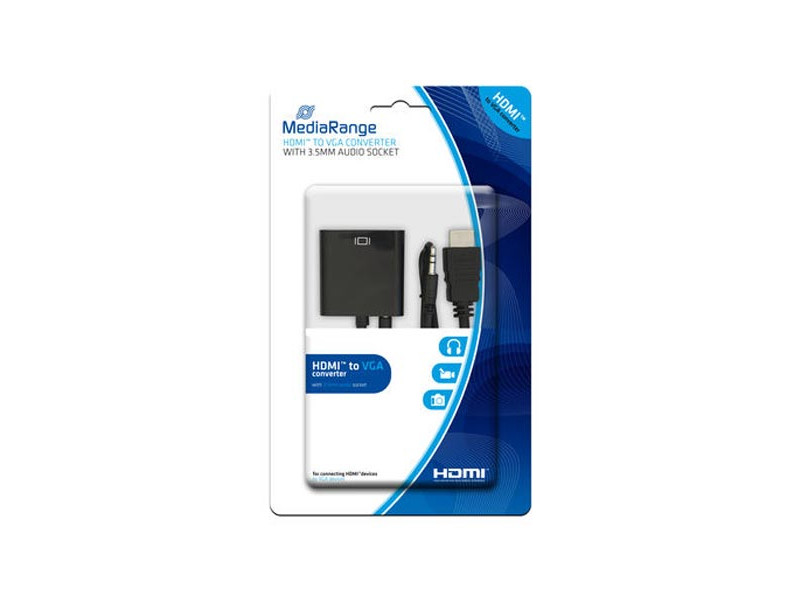 Καλώδιο MediaRange HDMI/VGA Converter with 3.5mm. audio socket Black (MRCS167)
