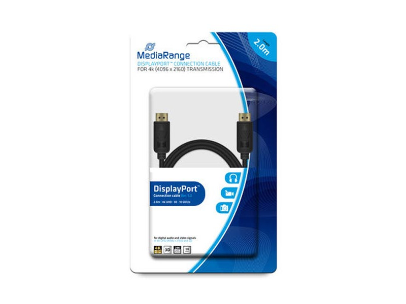 Καλώδιο MediaRange DisplayPort connection cable, gold-plated contracts, 2.0M, Black (MRCS159)