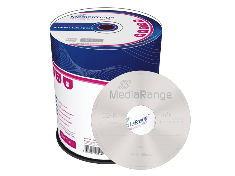 MediaRange CD-R 80' 700MB 52x Cake Box x 100 (MR204)