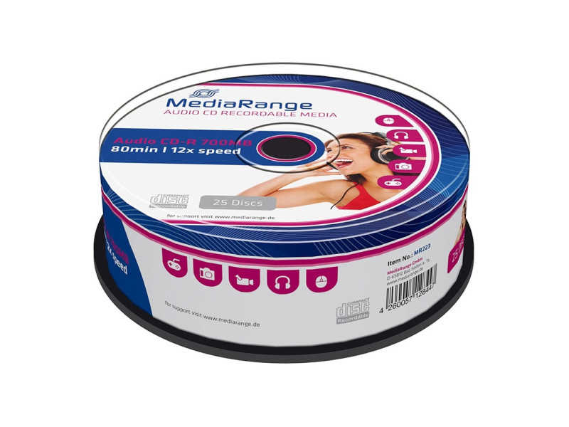 MediaRange Audio CD-R 80' 700MB 12x Cake Box x 25 (MR223)