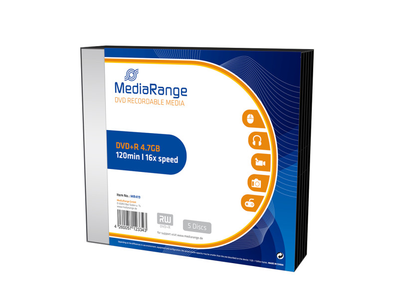 MediaRange DVD+R 120' 4.7GB 16x Slim Case x 5 (MR419)