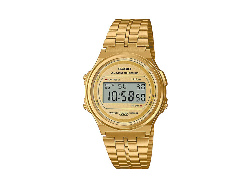 Casio Vintage Round Ψηφιακό Ρολόι Μπαταρίας με Μεταλλικό Μπρασελέ Χρυσό (ITA171WEG-9AEF) (CASITA171WEG9AEF)